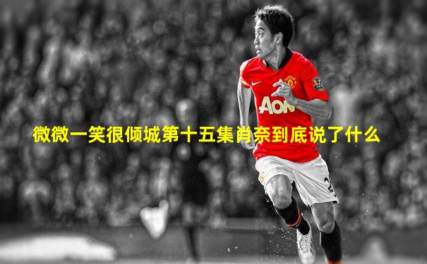 微微一笑很倾城第十五集肖奈到底说了什么
